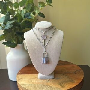 Dream Amethyst Crystal Lock & Key Necklace